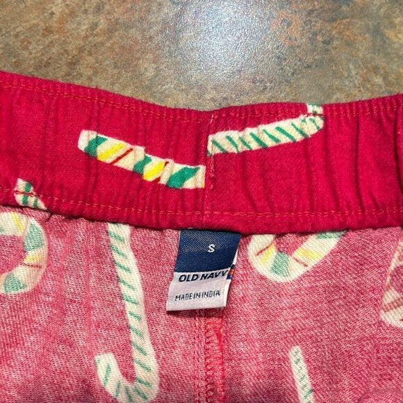 Old Navy Small Pajama Jogger Pants Pink with Candy Canes and Pockets - Picture 4 of 9